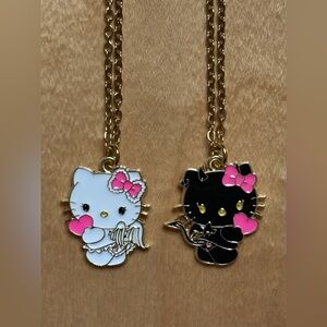 Matching Hello Kitty Necklaces Angel Devil Demon Best Friends Couple Hea…